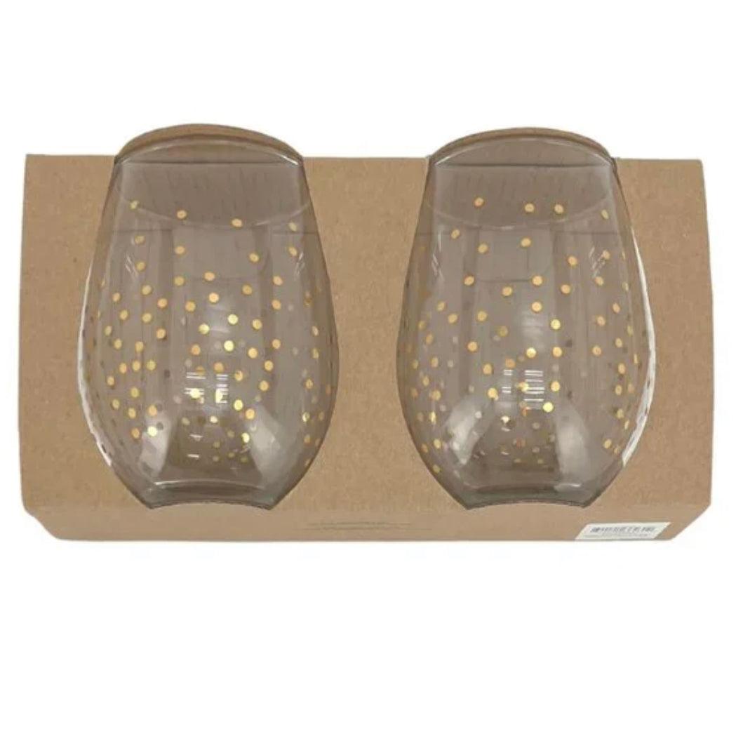 Confetti Stemless Wine Glass Set