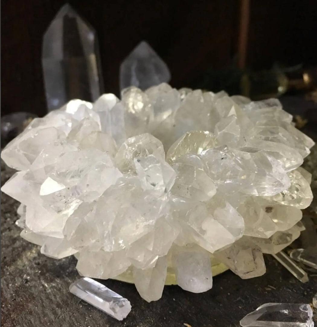 Clear Quartz Candleholder
