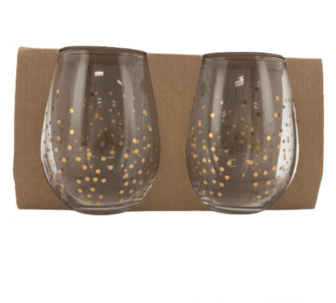Confetti Stemless Wine Glass Set