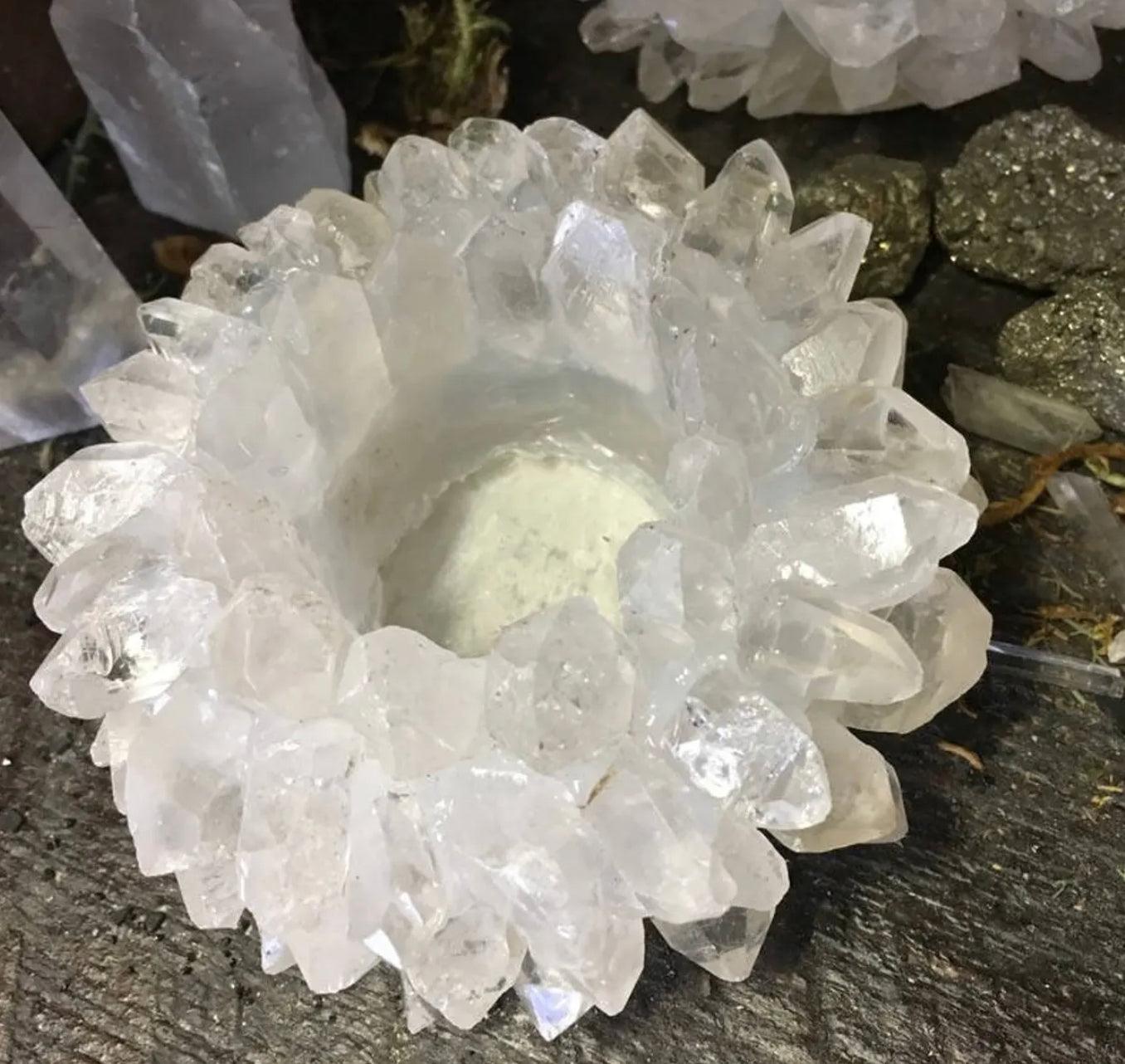 Clear Quartz Candleholder