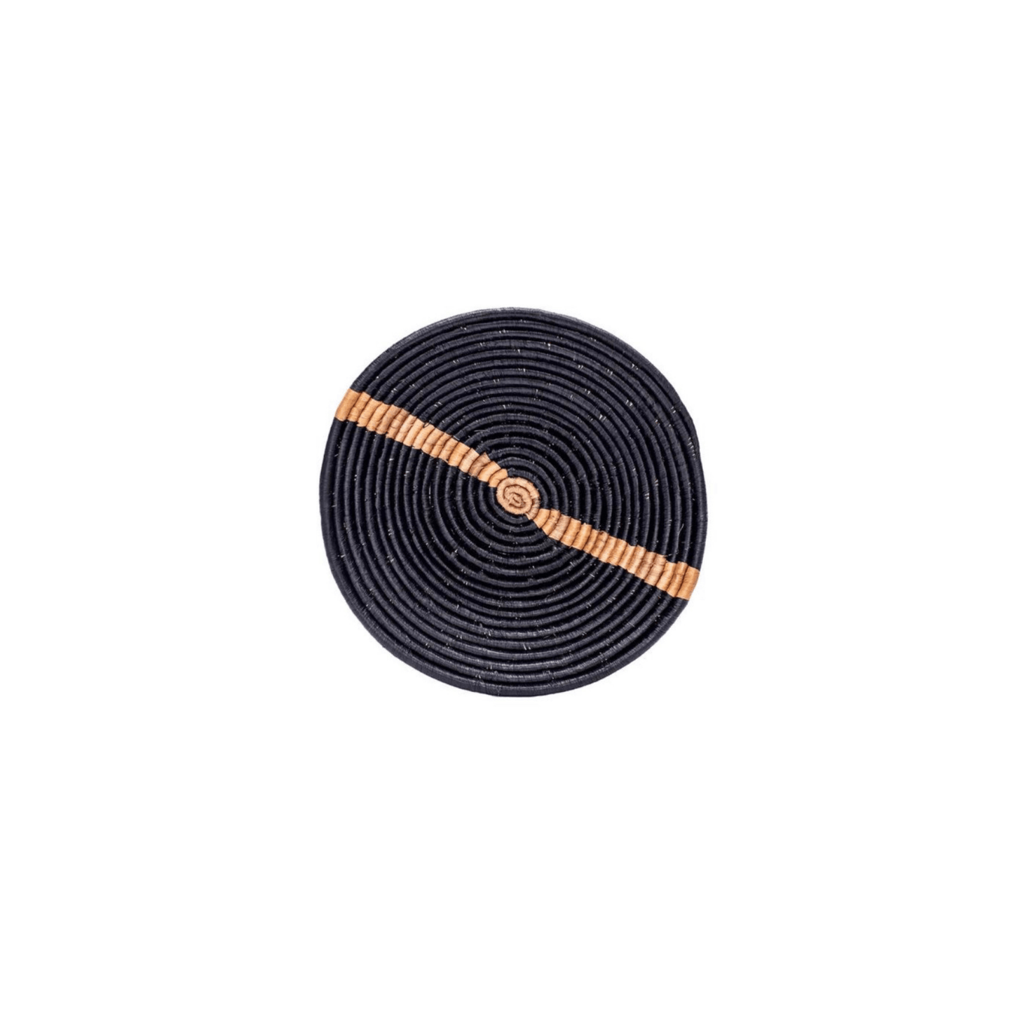Black kazi woven bowl with natural streak in center of bowl