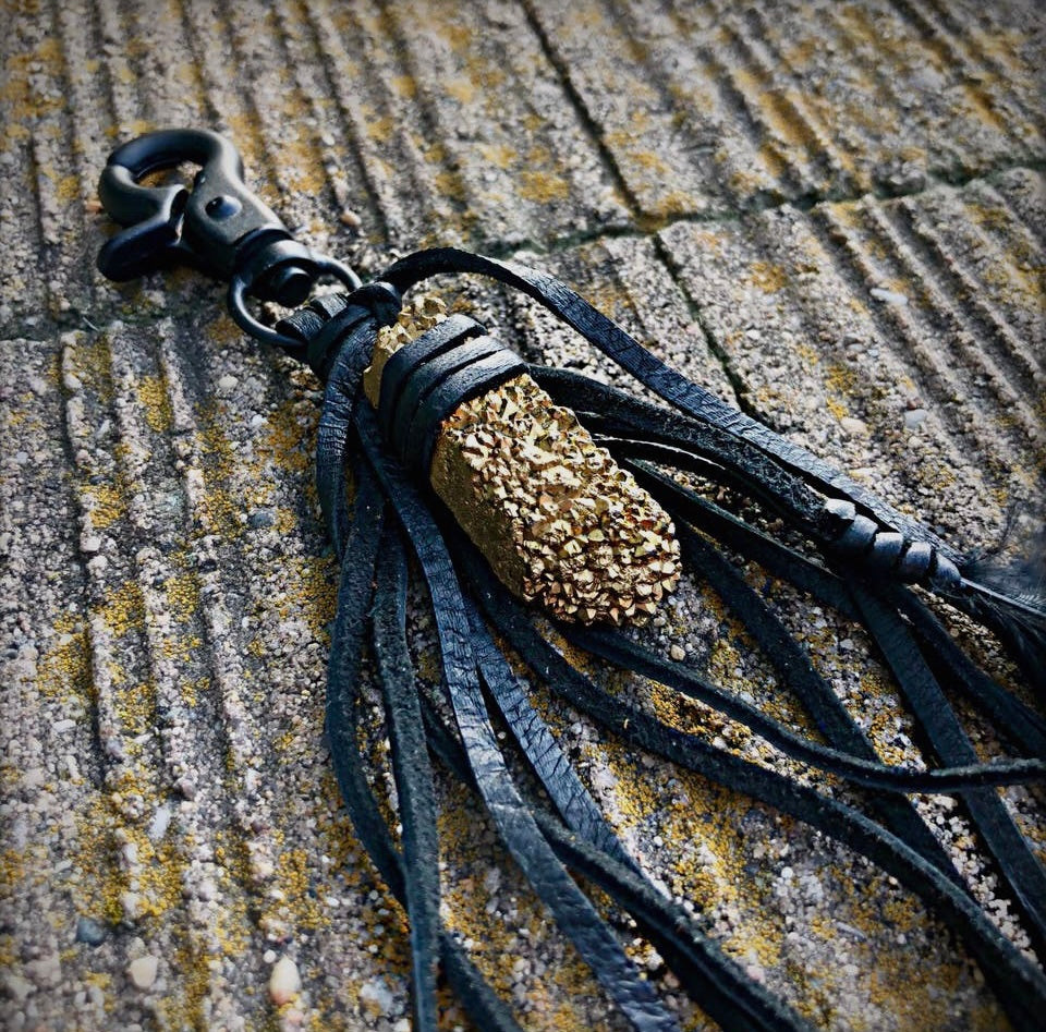 Feather + Leather Keychain
