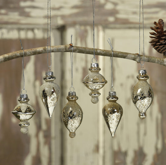 Antiqued Glass Ornament Set