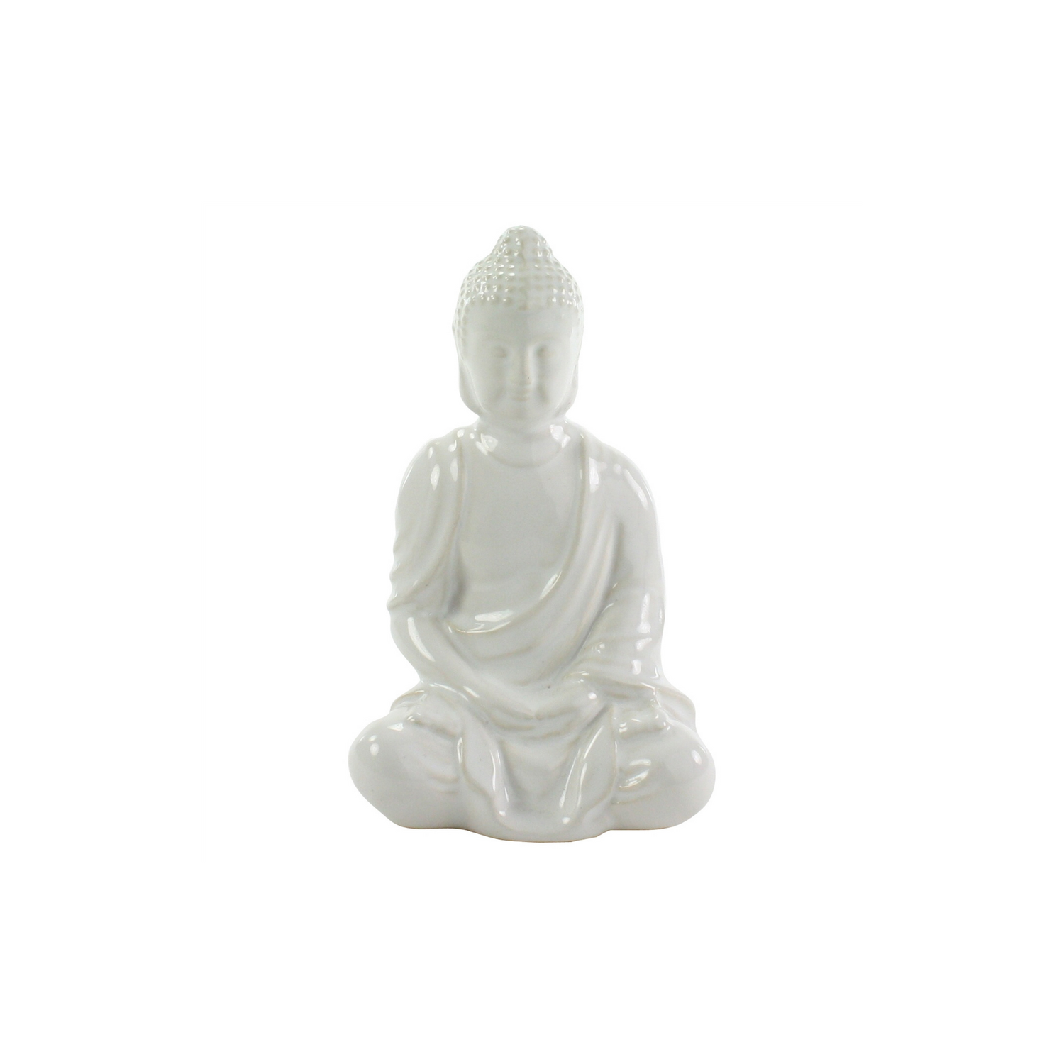 White ceramic sitting buddha statue 